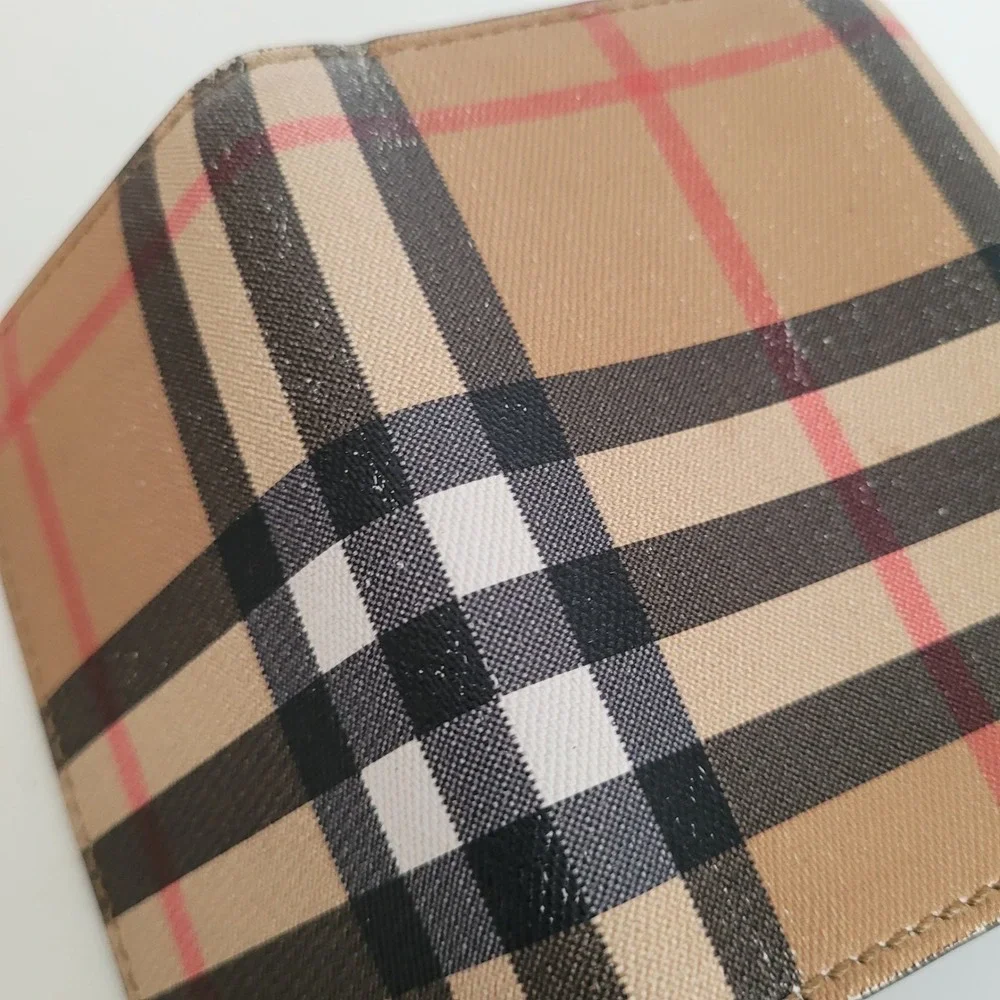 Burberry Nova Check Canvas 6 Key Holder Case Wallet Tan Black Silver Tone